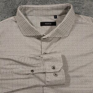 DeSoto Button Up Performance Luxury Line Shirt Mens Size 19 I 48 Stretch Cotton